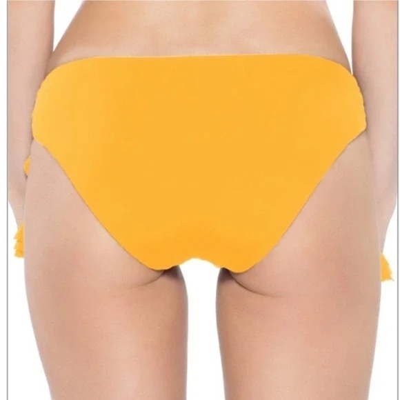 BECCA Bikini Bottom NWOT Loop Tie Side Hipster Goldie Yellow Size XS - Picture 2 of 7